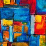 Abstract colorful block painting