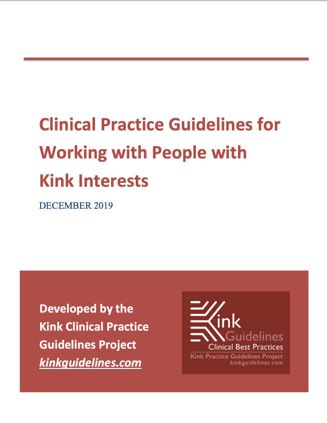 Clinical Practice Guidelines for Working With People With Kink Interests, Cover